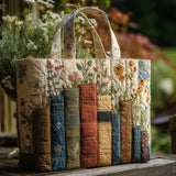 Bolso acolchado hecho a mano – Libros y flores