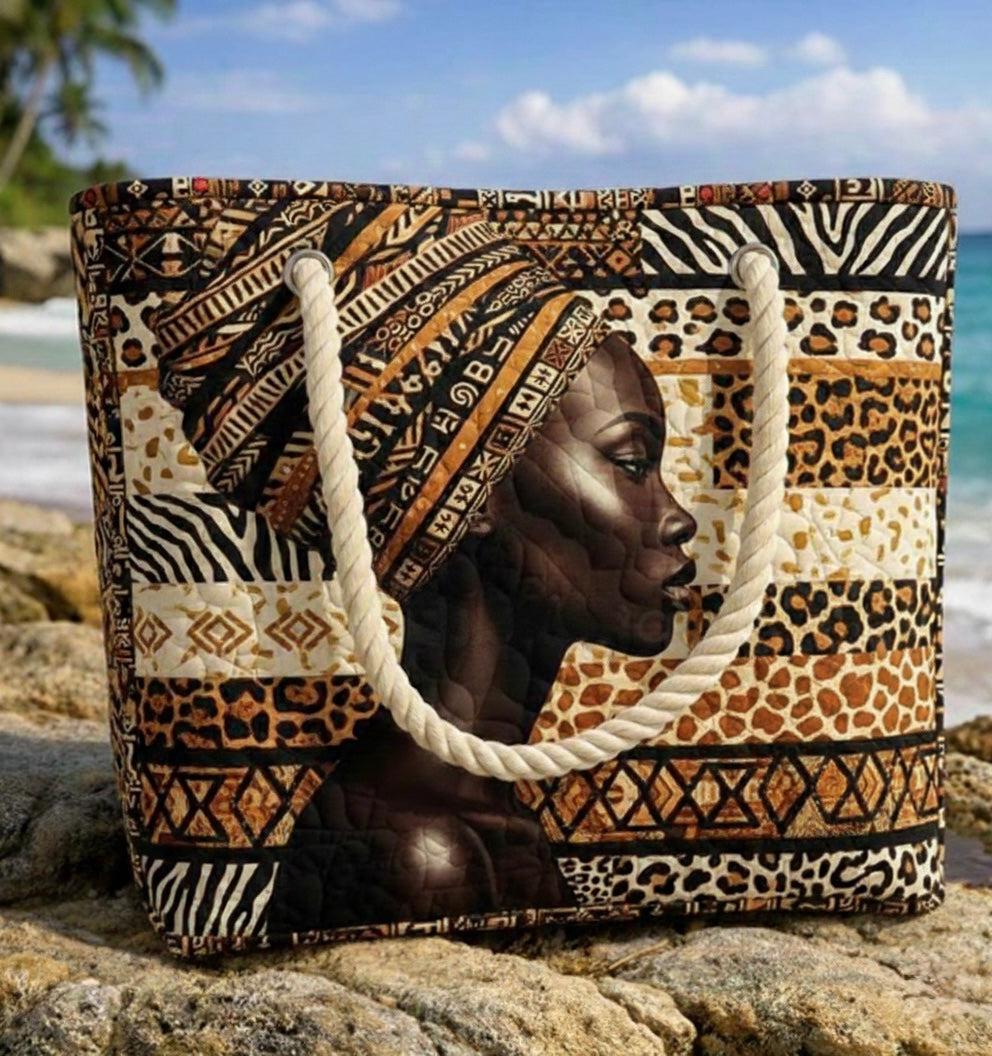 Bolsa de playa acolchada – Reina Africana – espaciosa